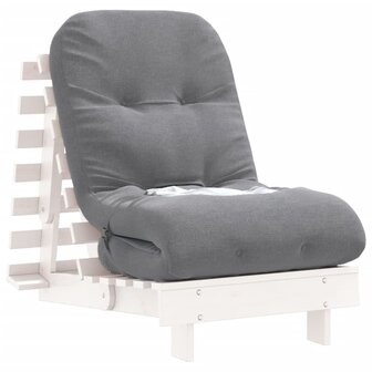 Futon slaapbank met matras 60x206x11 cm massief grenenhout wit