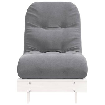 Futon slaapbank met matras 60x206x11 cm massief grenenhout wit
