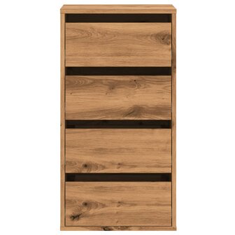 Ladekast 40x41x76 cm bewerkt hout artisanaal eikenkleurig