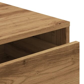 Ladekast 40x41x76 cm bewerkt hout artisanaal eikenkleurig