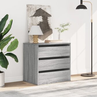 Ladekast 60x41x58 cm bewerkt hout grijs sonoma eikenkleurig