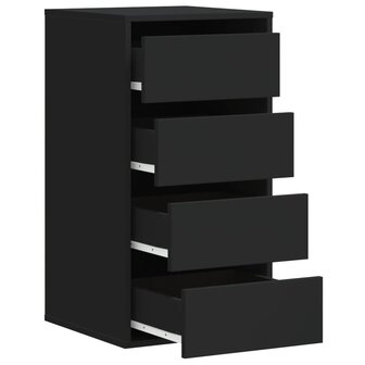 Ladekast 40x41x76 cm bewerkt hout zwart