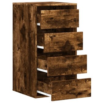 Ladekast 40x41x76 cm bewerkt hout gerookt eikenkleurig