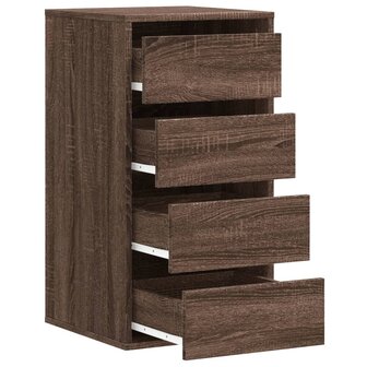 Ladekast 40x41x76 cm bewerkt hout bruin eikenkleurig