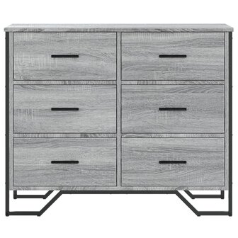 Ladekast 91x35,5x74,5 cm bewerkt hout grijs sonoma eikenkleurig