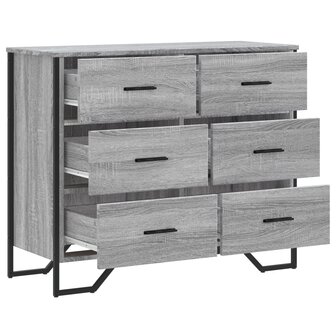 Ladekast 91x35,5x74,5 cm bewerkt hout grijs sonoma eikenkleurig