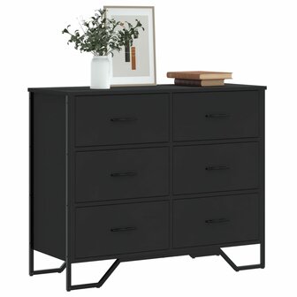 Ladekast 91x35,5x74,5 cm bewerkt hout zwart