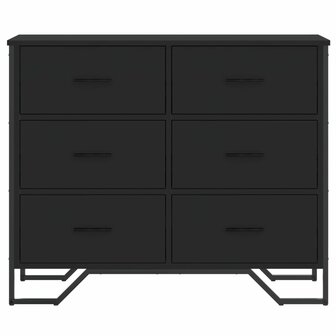 Ladekast 91x35,5x74,5 cm bewerkt hout zwart