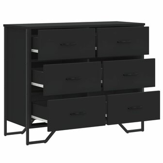Ladekast 91x35,5x74,5 cm bewerkt hout zwart