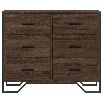 Ladekast 91x35,5x74,5 cm bewerkt hout bruin eikenkleurig