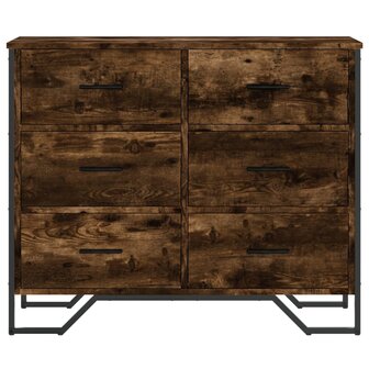 Ladekast 91x35,5x74,5 cm bewerkt hout gerookt eikenkleurig