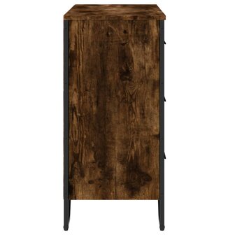 Ladekast 91x35,5x74,5 cm bewerkt hout gerookt eikenkleurig