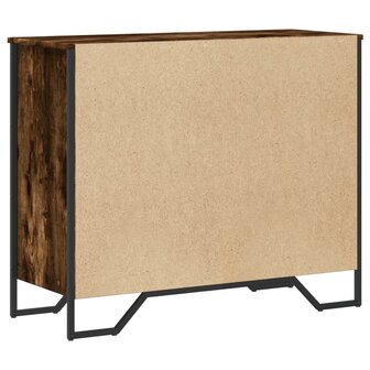Ladekast 91x35,5x74,5 cm bewerkt hout gerookt eikenkleurig
