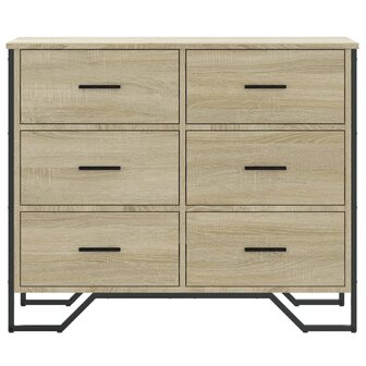 Ladekast 91x35,5x74,5 cm bewerkt hout sonoma eikenkleurig