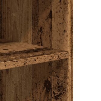 Bijzettafel met wieltjes 55x60x78 cm bewerkt hout oud houtkleur