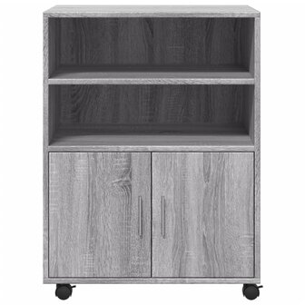Rolkast 60x48x81 cm bewerkt hout grijs sonoma eikenkleurig