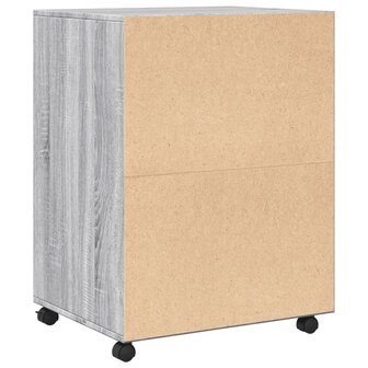 Rolkast 60x48x81 cm bewerkt hout grijs sonoma eikenkleurig