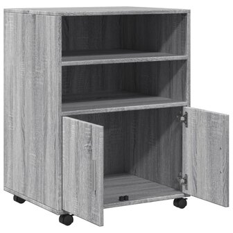 Rolkast 60x48x81 cm bewerkt hout grijs sonoma eikenkleurig