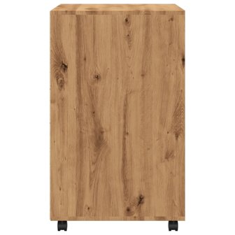 Rolkast 60x48x81 cm bewerkt hout artisanaal eikenkleurig