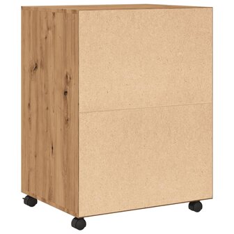 Rolkast 60x48x81 cm bewerkt hout artisanaal eikenkleurig