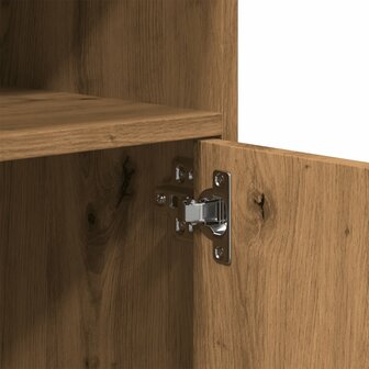 Rolkast 60x48x81 cm bewerkt hout artisanaal eikenkleurig