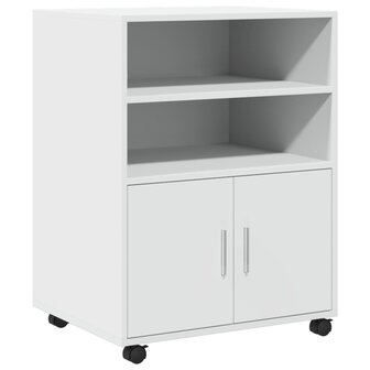 Rolkast 60x48x81 cm bewerkt hout wit