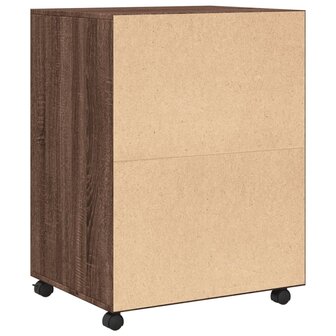 Rolkast 60x48x81 cm bewerkt hout bruin eikenkleur