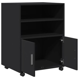 Rolkast 60x48x81 cm bewerkt hout zwart
