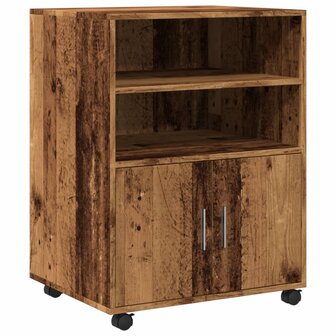 Rolkast 60x48x81 cm bewerkt hout oud houtkleurig