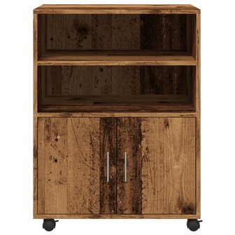 Rolkast 60x48x81 cm bewerkt hout oud houtkleurig