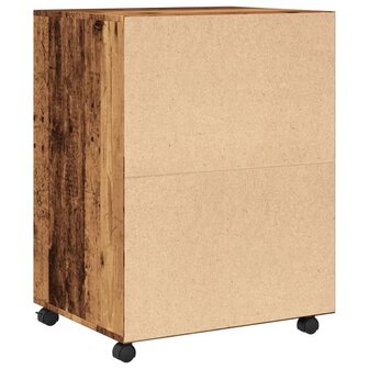 Rolkast 60x48x81 cm bewerkt hout oud houtkleurig
