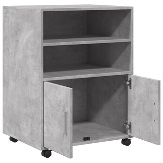 Rolkast 60x48x81 cm bewerkt hout betongrijs