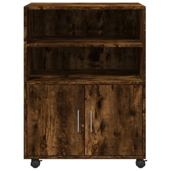 Rolkast 60x48x81 cm bewerkt hout gerookt eikenkleurig