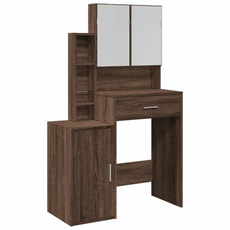 Kaptafel met kastje 80x35x132 cm bruin eikenkleur