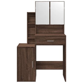Kaptafel met kastje 80x35x132 cm bruin eikenkleur