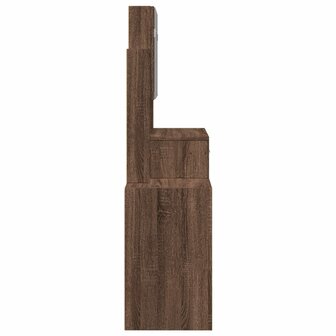 Kaptafel met kastje 80x35x132 cm bruin eikenkleur