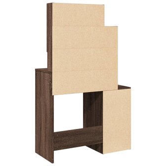 Kaptafel met kastje 80x35x132 cm bruin eikenkleur