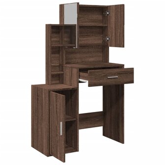 Kaptafel met kastje 80x35x132 cm bruin eikenkleur
