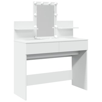 Kaptafel met LED-verlichting 100x40x130 cm wit