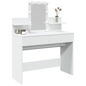 Kaptafel met LED-verlichting 100x40x130 cm wit
