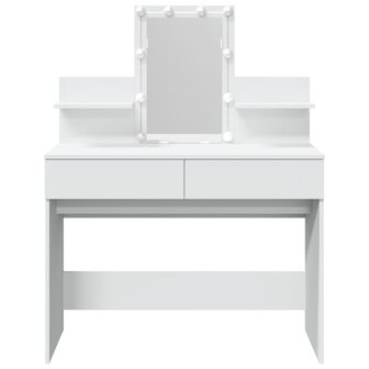 Kaptafel met LED-verlichting 100x40x130 cm wit