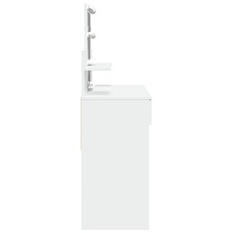 Kaptafel met LED-verlichting 100x40x130 cm wit