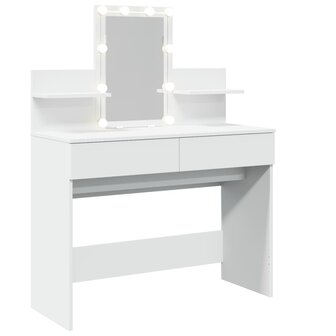 Kaptafel met LED-verlichting 100x40x130 cm wit