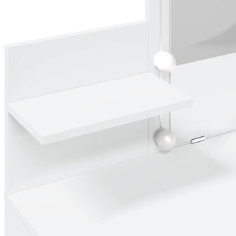 Kaptafel met LED-verlichting 100x40x130 cm wit