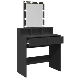 Kaptafel met LED 80x41x144,5 cm zwart