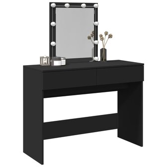 Kaptafel met LED-verlichting 100x40x130 cm zwart
