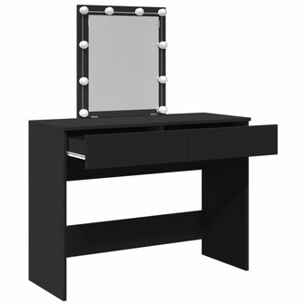 Kaptafel met LED-verlichting 100x40x130 cm zwart