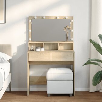Kaptafel met LED 80x41x134,5 cm sonoma eikenkleurig