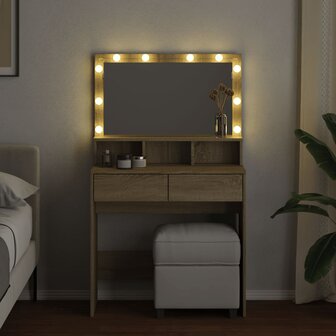 Kaptafel met LED 80x41x134,5 cm sonoma eikenkleurig