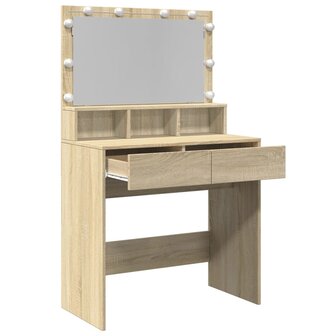 Kaptafel met LED 80x41x134,5 cm sonoma eikenkleurig
